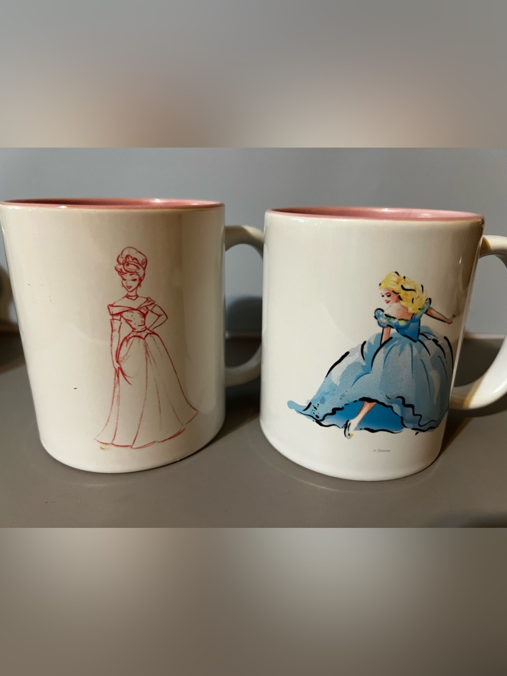 Set of 2 Vintage Disney Princess mugs